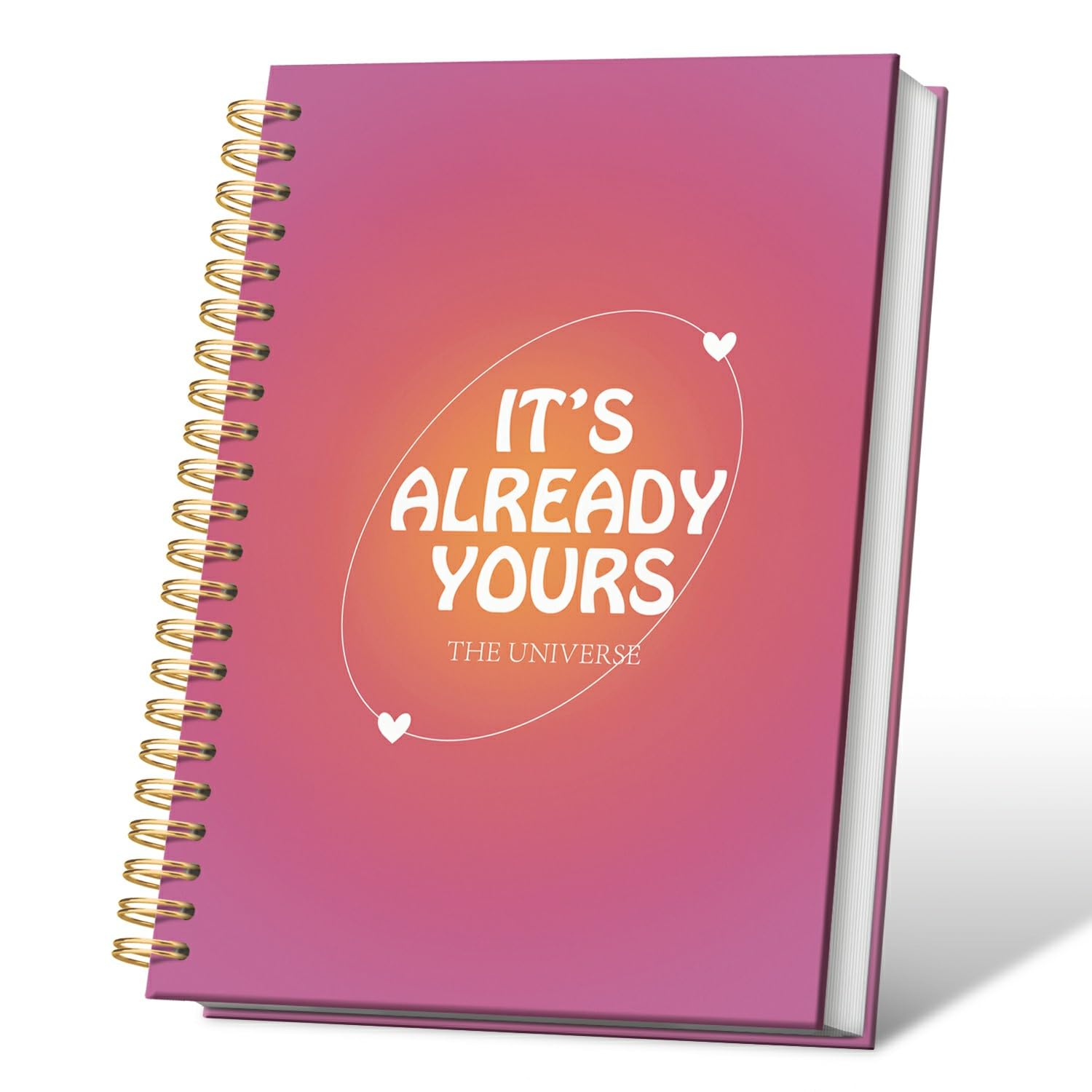 VONTP Taccuino alla moda Preppy Aura, It's Already Yours The Universe, quaderno a spirale con copertina rigida, diario a righe per scrivere, regalo preppy per donne e ragazze, 14 x 20 cm