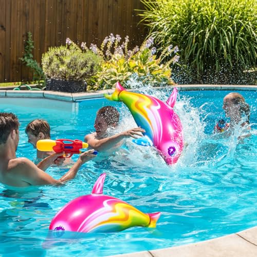 LQTSLFM Aufblasbarer Delphin,Aufblasbares Spielzeug,Aufblasbares Spielzeug Schwimmbad,für Sommer Schwimmbad Hawaii Deko Themenparty