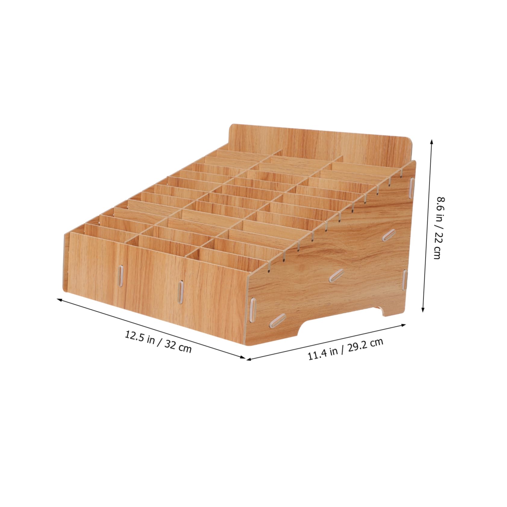 Cabilock Caja de Almacenamiento de Madera Diseño Simple y Funcional para Teléfonos Móviles Compartimentos Múltiples Organizador de Escritorio para Oficina y Escuela
