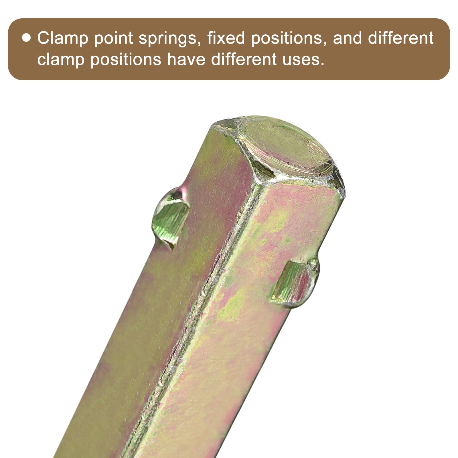 2-Pack Square Door Knob Spindles - 50mm X 5mm, Gold, Carbon Steel Replacement For Mortise Locks - View #9