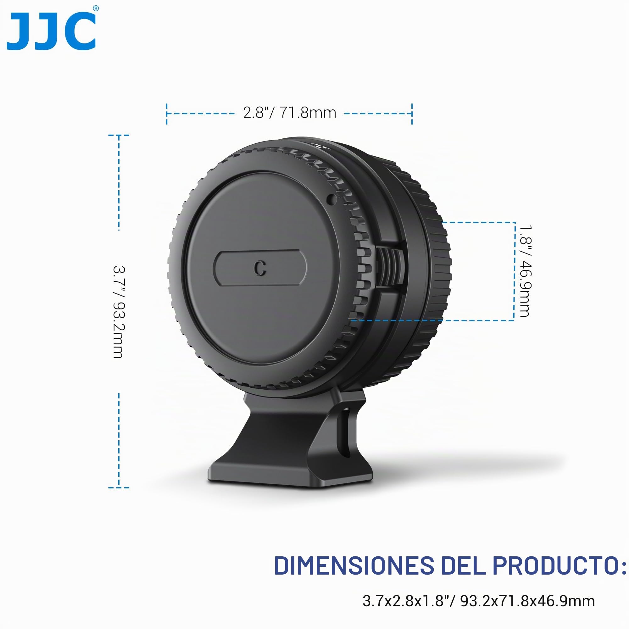JJC EF-RF - Adaptador de Montaje de Enfoque automático para Canon EF EF/S a EOS R Ra RP R3 R5 R5c R6 R6II R7 R8 R10 R50, etc. Cámara de Montaje RF, Soporte de Metal Duradero con pie de trípode