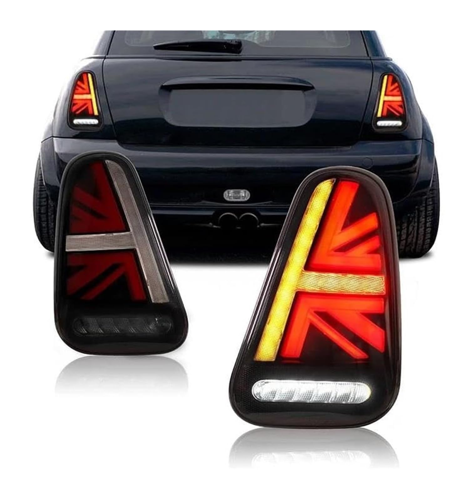 Para Cooper Para F55 Para F56 Para F57 Luz Señal Giro Inversa Freno Lámparas Traseras Conjuntos Montaje Trasera Coche Señal Giro Espejo(2014-2019 B)