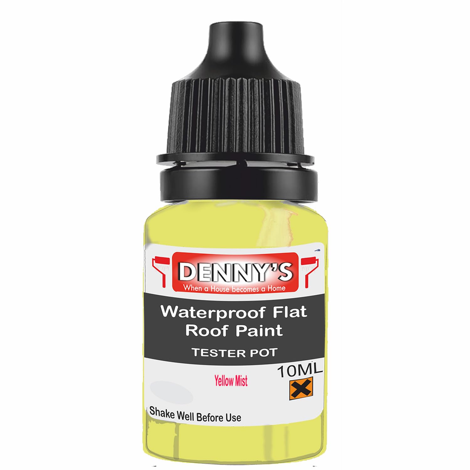 SCOOBYS PAINTS BACK IN THE MIX Chlorinated Rubber Flat Roof Paint – Waterproof Roof Sealer & Leak Repair Coating, Quick Drying, High Adhesion (Yellow Mist, 10ML Tester Bottle) — image 1