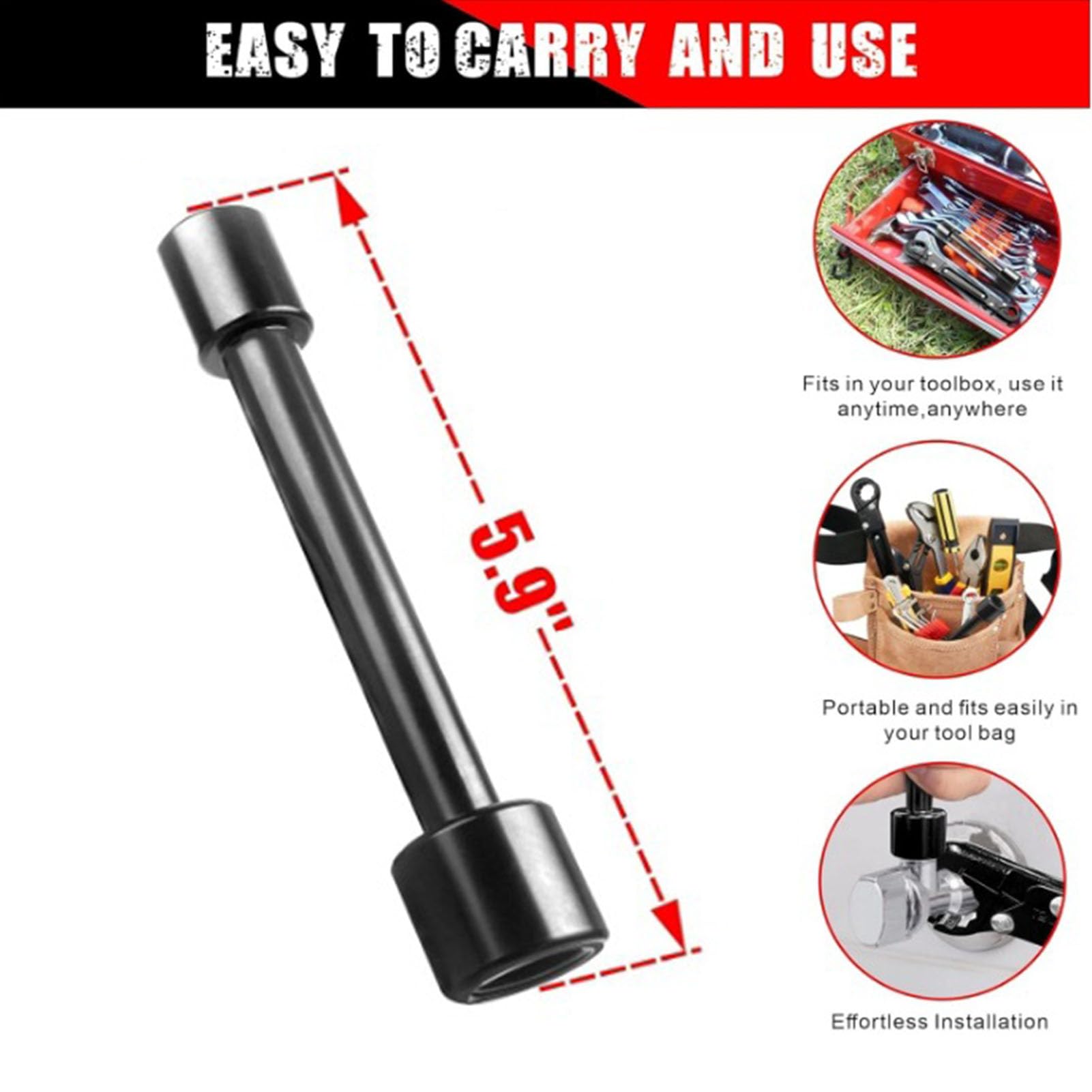 ViaGasaFamido Plumbing Tools Angle Stop Wrench, Angle Stop Removal Tool for Professional Plumber Installing a New Compression Angle Stop and Removing the Compressions Ring Fit for 3/8 Or 1/2