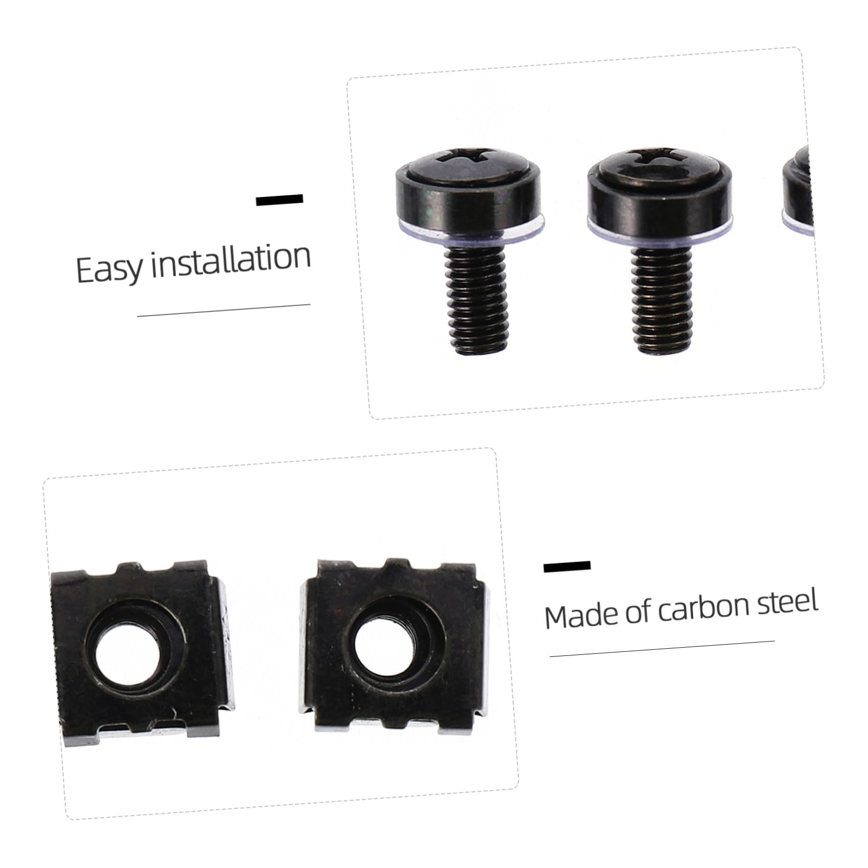 Cabilock 150 Pièces Écrou en Cage M5 avec Vis M5x16, Acier au Carbone Noir | Résistant à Corrosion, Système Métrique Standardisé, pour Bois et Boîtiers A/v