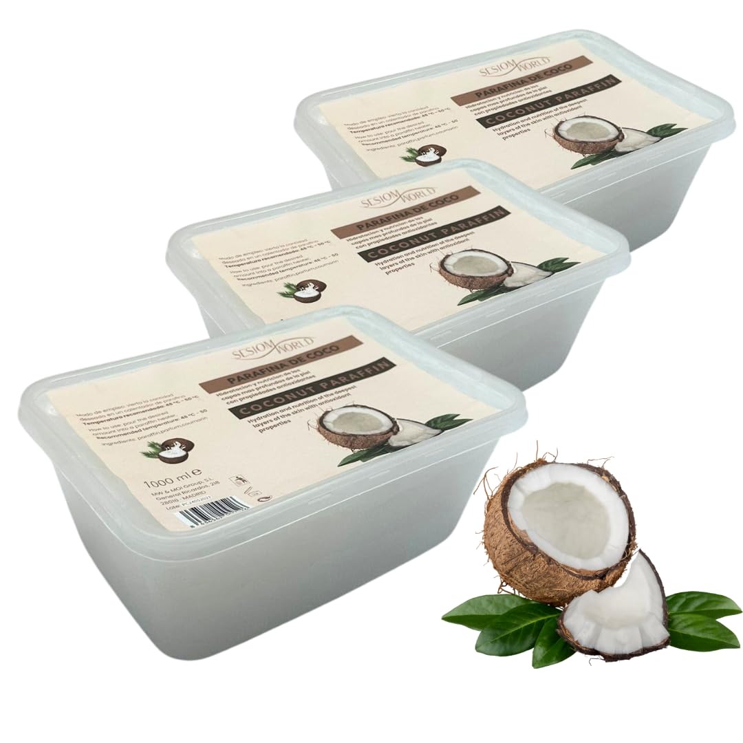 PARAFINA COCO para Manos y Pies PACK 3 x 1000ml - Parafina hidratante de coco Antioxidante