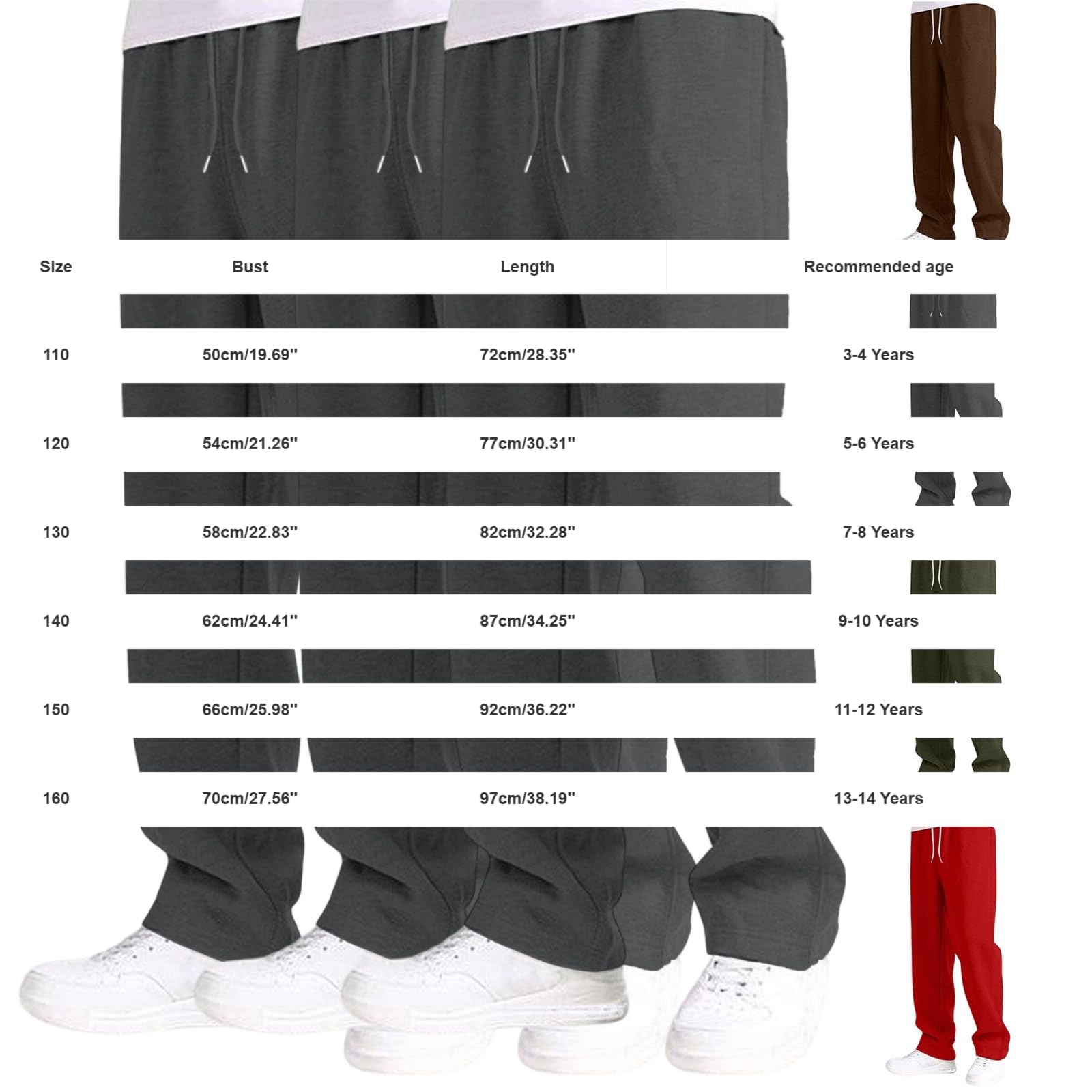 WINWUQB - Pantalones deportivos escolares para niños, paquete de 3