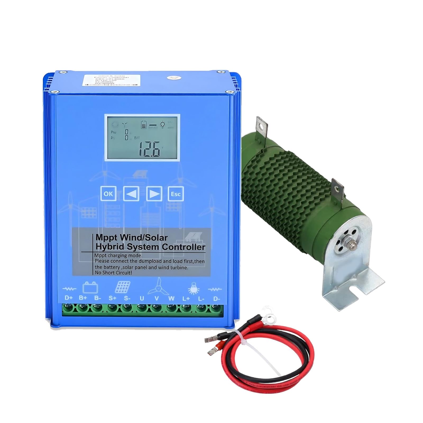 Hybrydowy regulator ładowania wiatrowo-słonecznego 12000 W, hybrydowy regulator MPPT do turbiny wiatrowej, automatyczna identyfikacja modelu akumulatora, 12V/24V/48V 48V-10000W