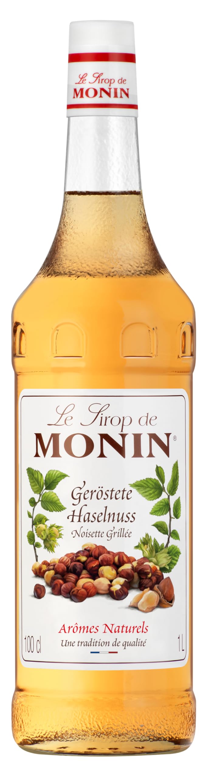 Monin Sirup Geröstete Haseluss (1 x 1,0l) - für Kaffee, Cocktails und Desserts ohne Künstliche Farbstoffe