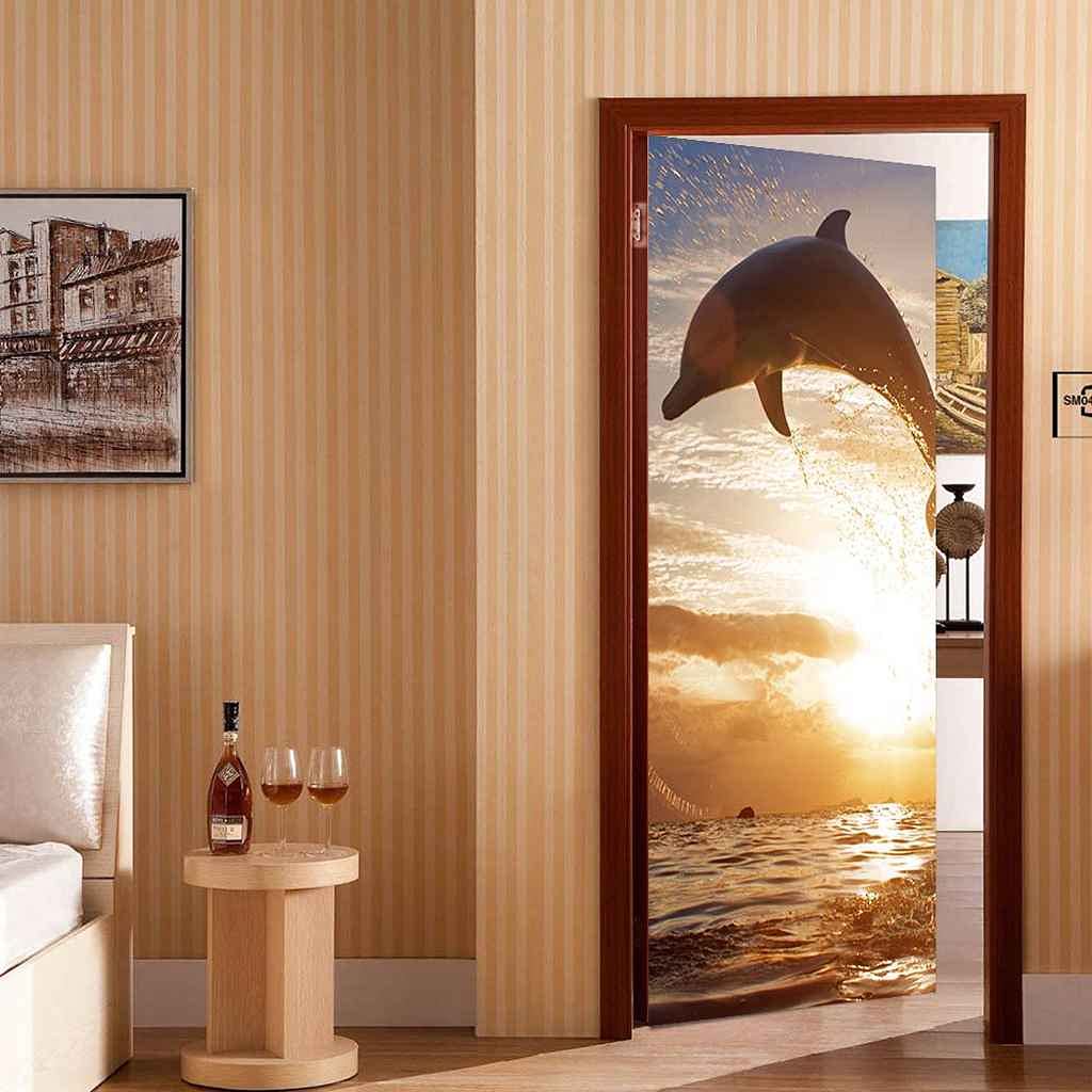 JGCAI 3D Sticker De Porte Trompe L'Oeil Effect Plage Des Animaux Autocollant Porte Poster Pvc Auto-Adhésif Amovible Autocollant Pour Salon Porte Cuisine Chambre Salle De Bain 88x200cm JGCAI 3D Sticker De Porte Trompe L'Oeil Effect Plage Des Animaux Autocollant Porte Poster Pvc Auto-Adhésif Amovible Autocollant Pour Salon Porte Cuisine Chambre Salle De Bain 88x200cm