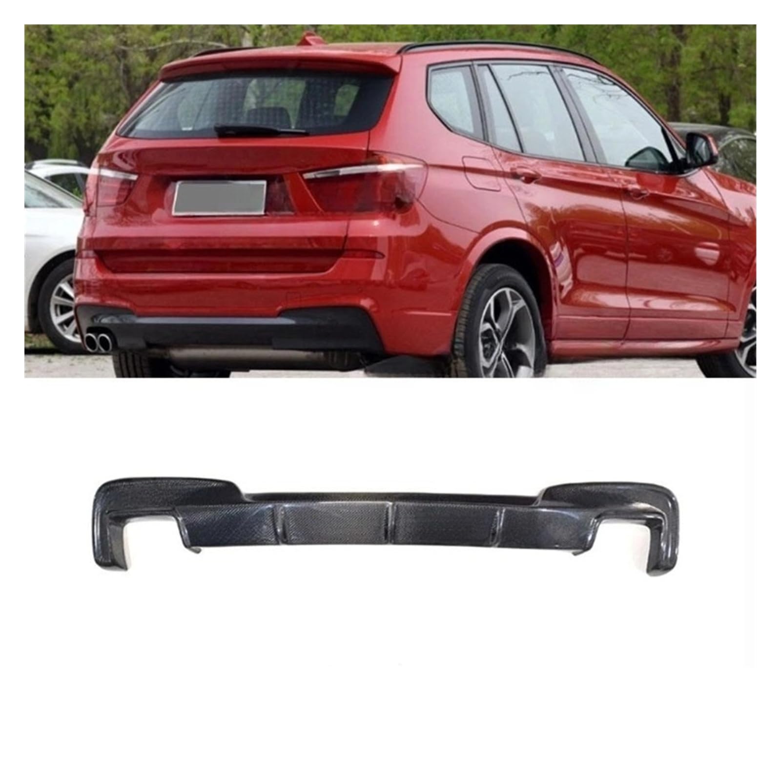 カーボンファイバーリアバンパーディフューザースプリッタースポイラーBMW IX3 G08i 2022 FRPブラックカーバンパーリッ