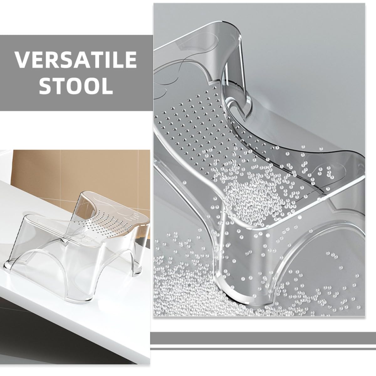 Sgabello per Wc Pieghevole Antiscivolo in Pet per Adulti | Portatile, per Bagno e Asili, Supporto Fino a 50kg, Favorisce Autonomia