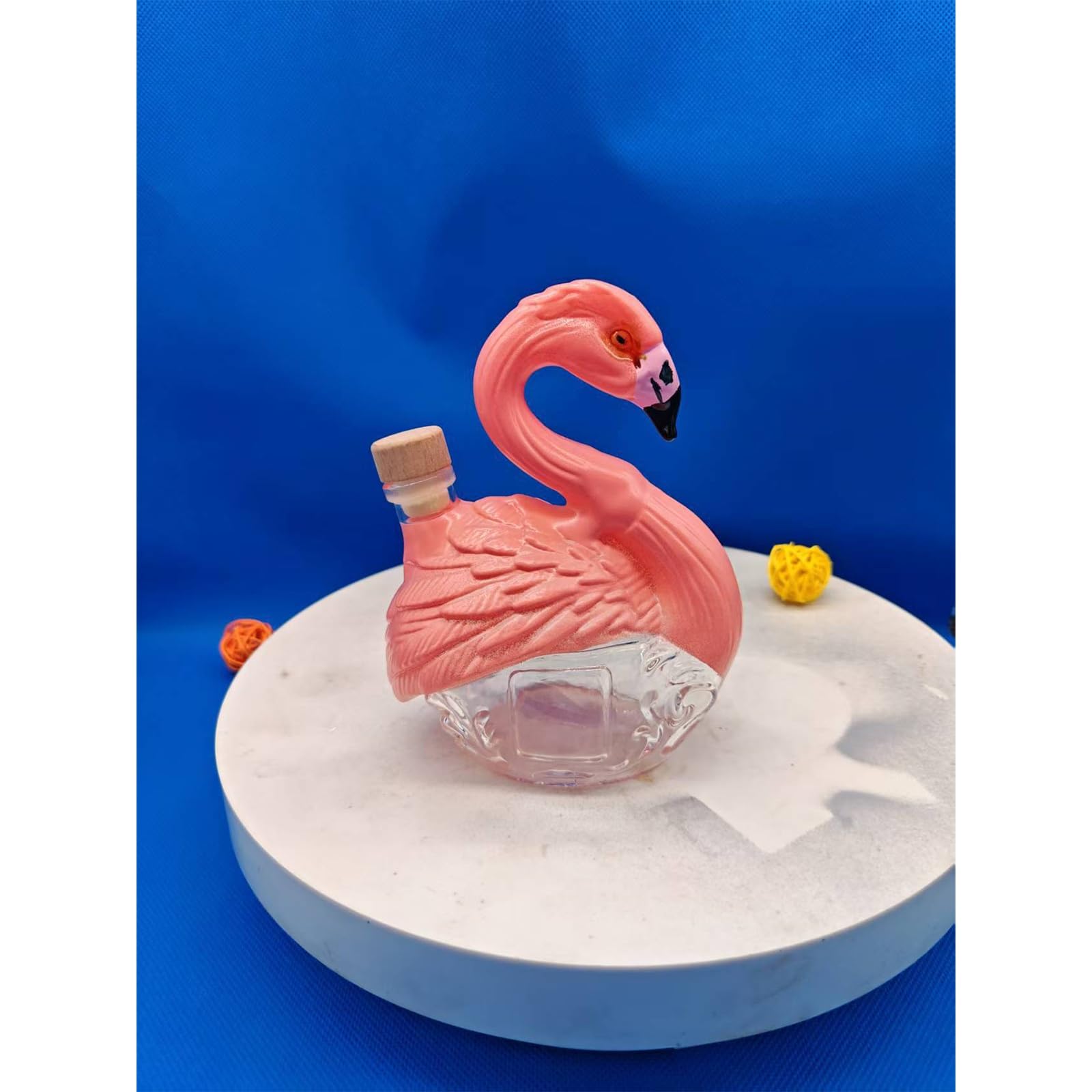 karafka, Rzeźby 3D z flamingiem w kształcie butelki whisky o pojemności 320 ml, piękne ozdoby na szklane karafki do wina(A)
