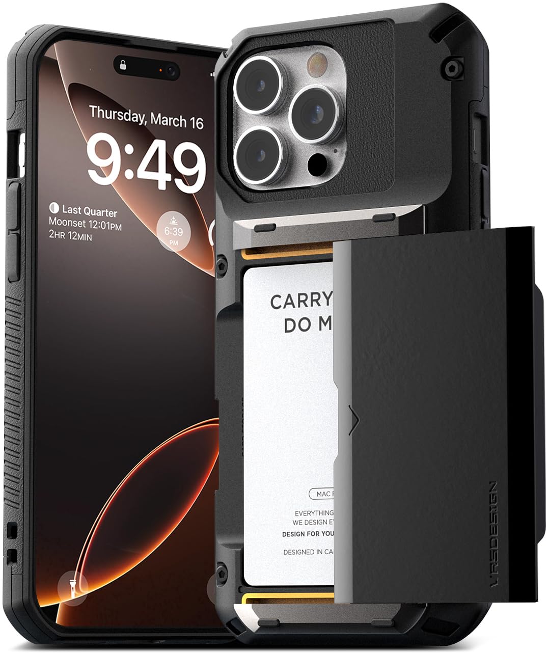 VRS DESIGN Damda Glide Pro case showing semi-auto sliding card door | Mubboo