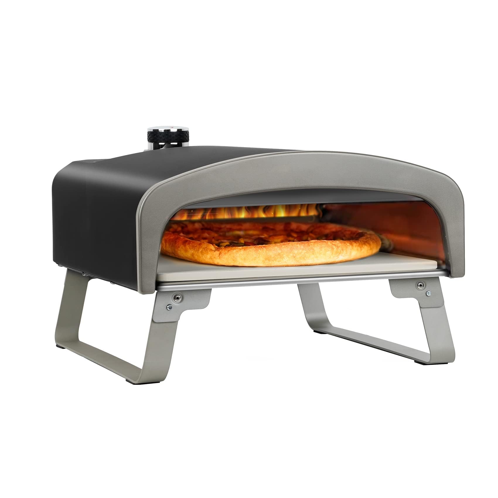 Q Pizza - Forno per pizza a gas con regolatore e pietra per pizza da 33 cm, 50 mbar, 500 °C