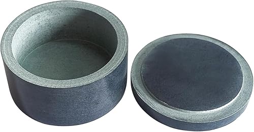 Miniatura 3 de Kaizen Casa Caja única de sal y pimienta, elegante caja de sal de piedra natural con tapa para almacenamiento de sal, especias y hierbas (3.5 x 2