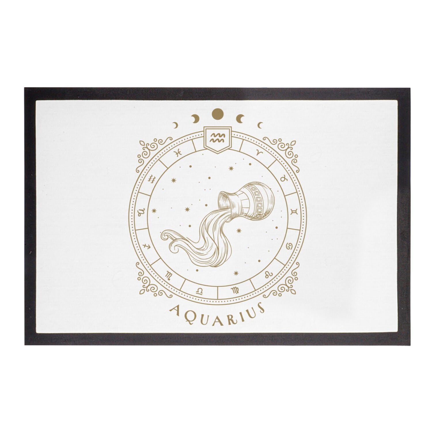 Paillasson Blanc Aquarius Sign Astrology pour une Entrée Esotérique Tarot