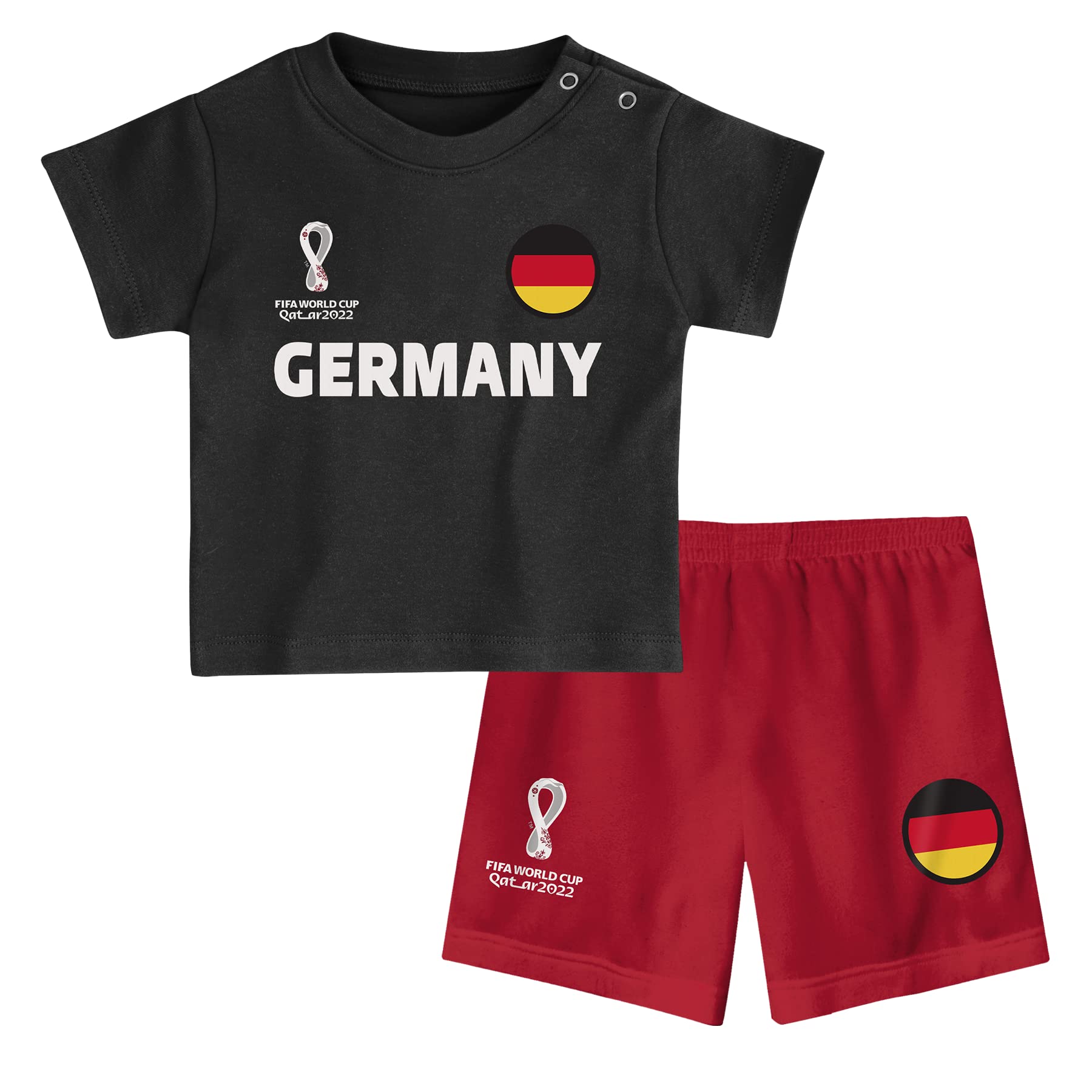 Germany, Official Fifa 2022 Tee & Short Set Away Country Tee & Shorts Set, Unisex Baby 24 Months