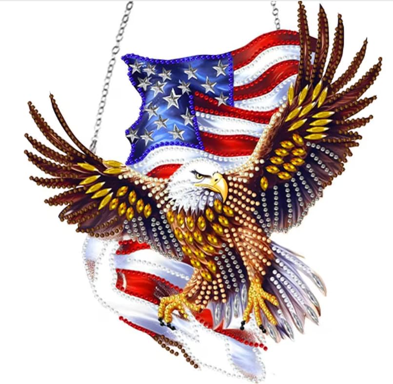 Syntego 5D DIY Diamantmalerei – Amerikanische Flagge Mit Adler, Inkl. Zubehör