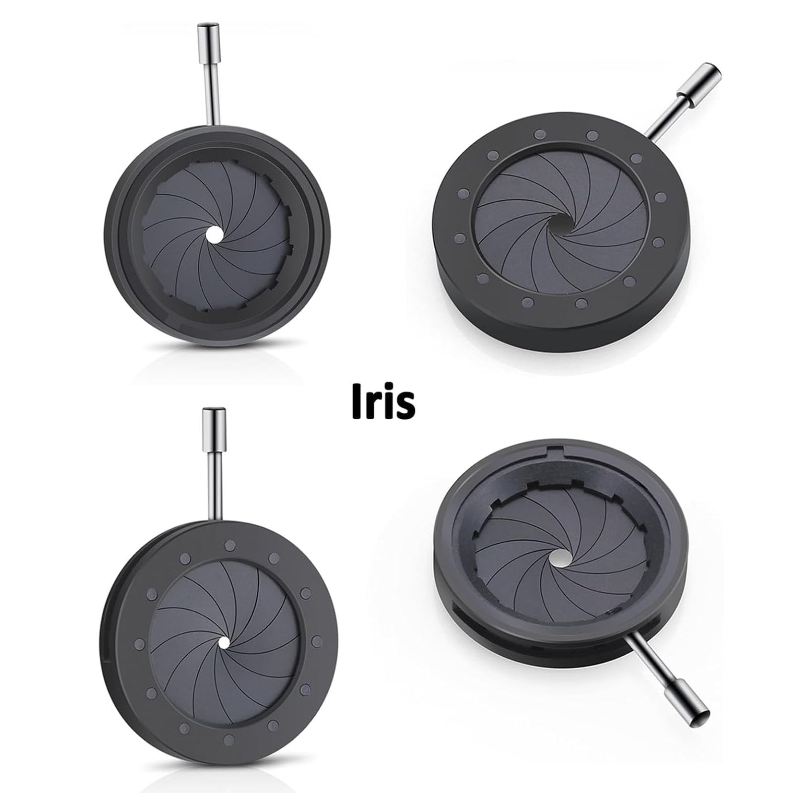 Kit de diafragma de iris ajustable, 1 mm-20 mm de diámetro, adaptador de montaje M4 para instrumentos ópticos de cámara, accesorios de microscopio