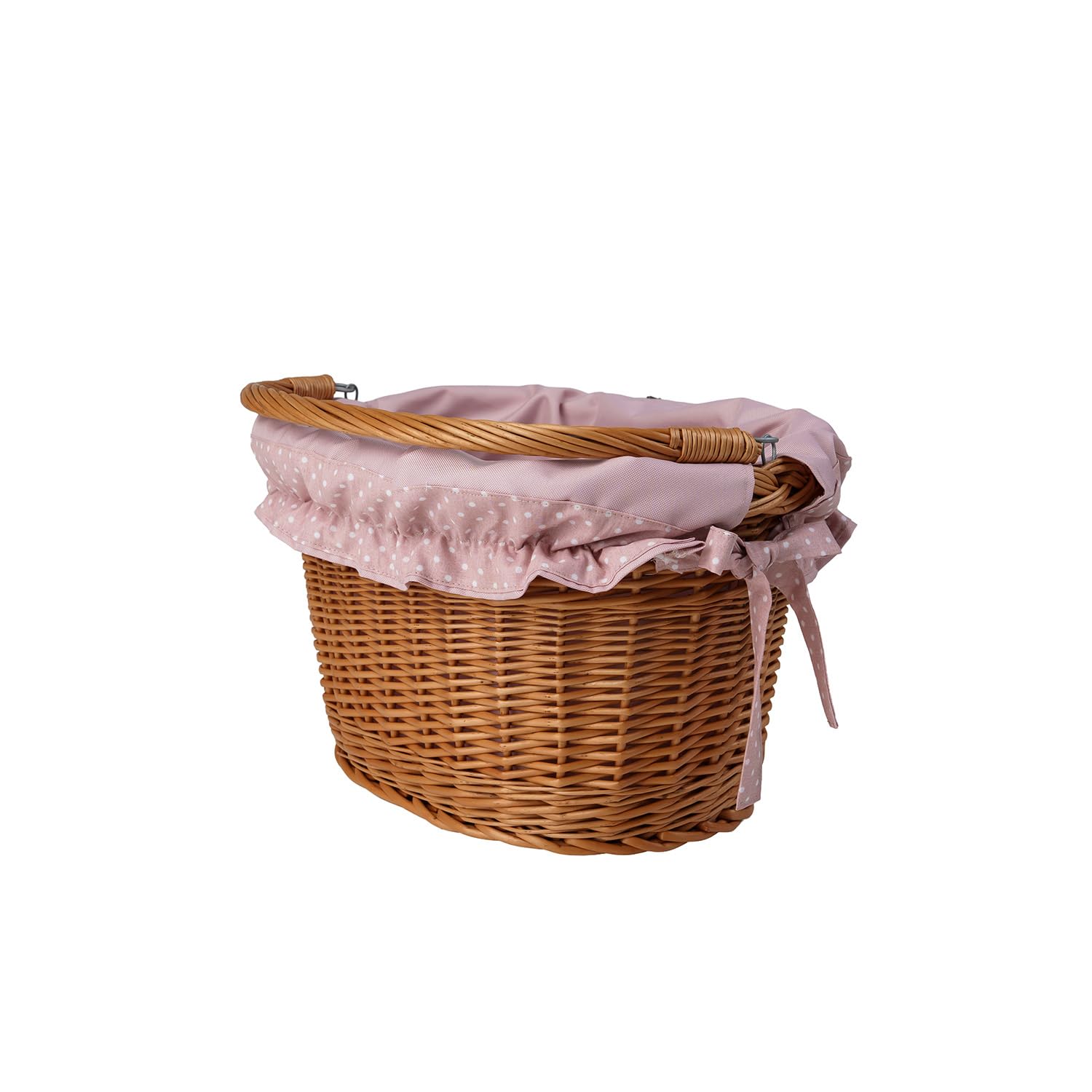 Panier de vélo rétro en osier avec sangles en cuir, sac de transport en osier pour un vélo