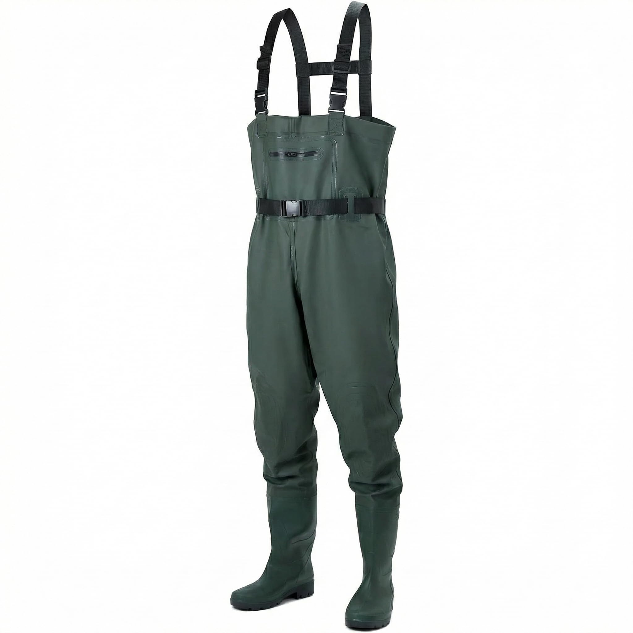QWORK® Vadeadores de Pesca para Hombres y Mujeres, Vadeadores de Pecho para Estanque Impermeables y Transpirables con Botas, para Pesca, Caza y Agricultura