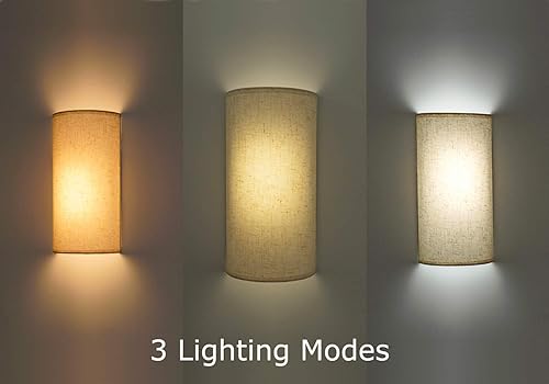 Miniatura 2 de Kiven Aplique de pared de tela de 11.8 pulgadas de altura para dormitorio, baño, pasillo, paquete de 2