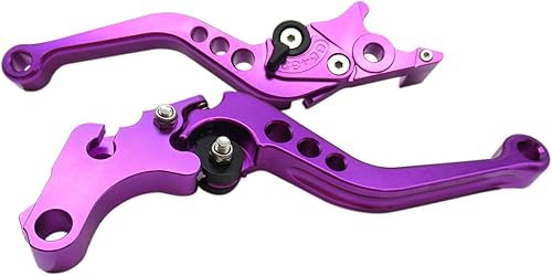 Miniatura 5 de Palanca de embrague de freno corto CNC 6 posiciones púrpura para Kawasaki Ninja 400R 2011