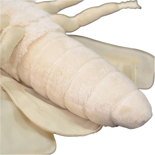 Miniatura 7 de FRANKIEZHOU Animal de peluche de polilla de seda de simulación, color blanco, 15 pulgadas, juguete de peluche suave para niños, bebé, decoración del