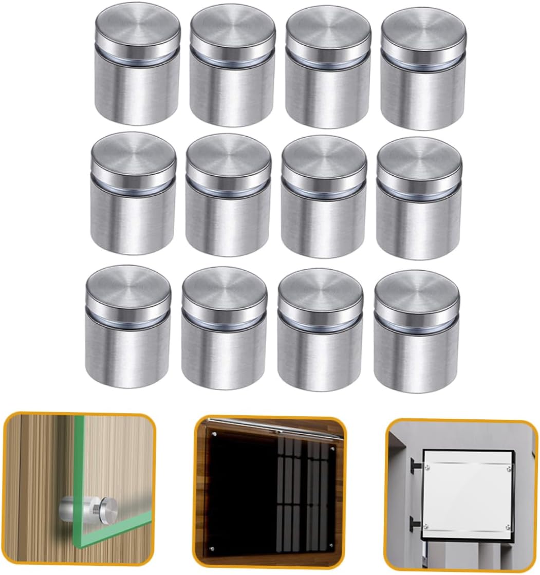 GARVALON 48pcs Stainless Steel Decorative Nails Advertising Standoff Screws Standoff Mounting Hardware for Frames Glass Display