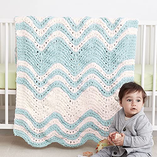 Bernat Baby Blanket Yarn - Big Ball (10.5 Oz) - 2 Pack With Pattern Cards In Color (Seafoam) #TOP6