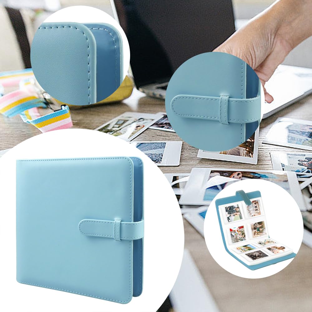 Mini Album Photo 288 Pochettes Album Instax Mini pour Film 3 Pouces pour Fujifilm Instax Square SQ1/SQ6/SQ10/SQ20 Camera, Kodak Mini 3 Square, Mini Shot 3 Square (Bleu)