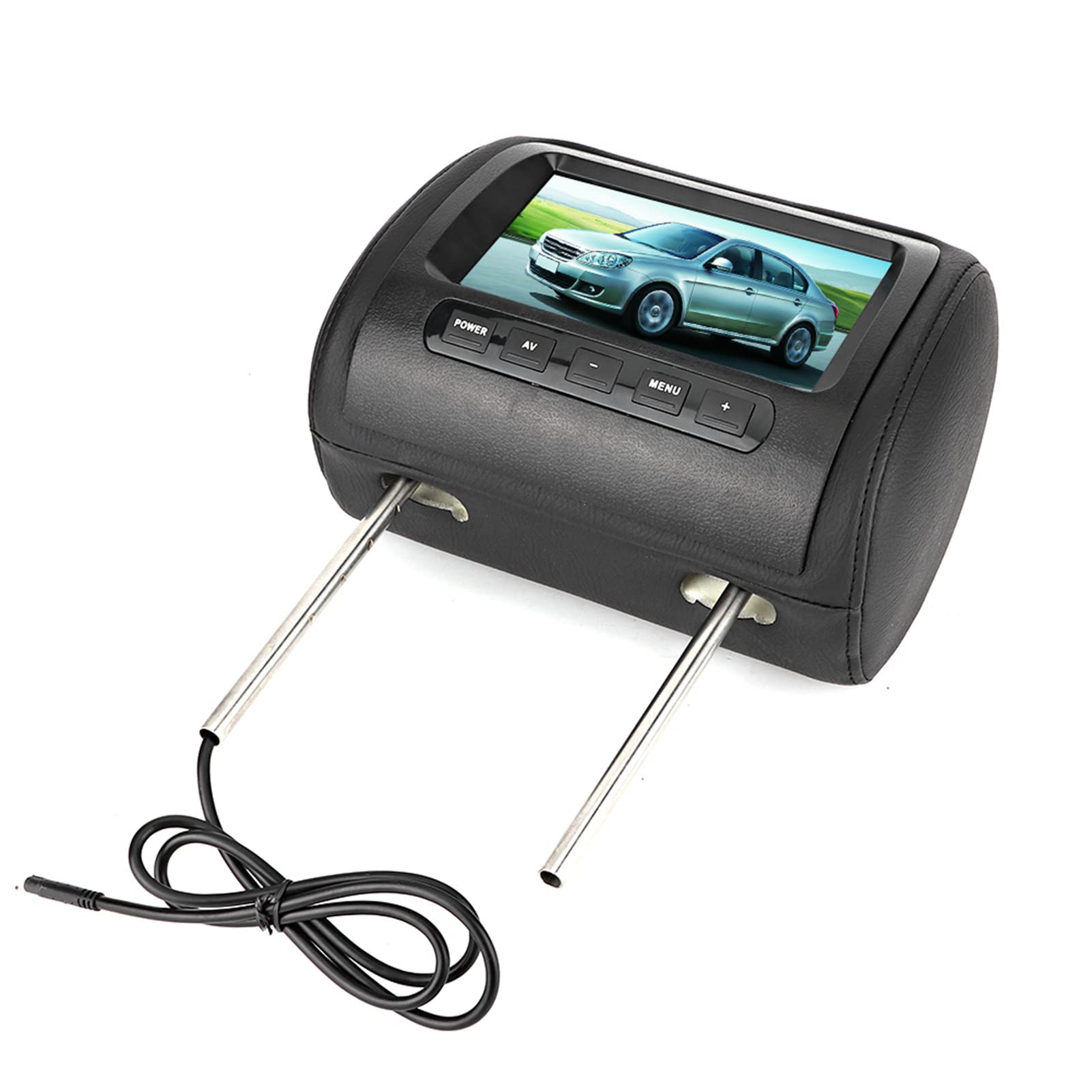 2Pcs 7 in Control Adjustable Headrest LCD Video Monitor MP5 Display Black Headrest Player