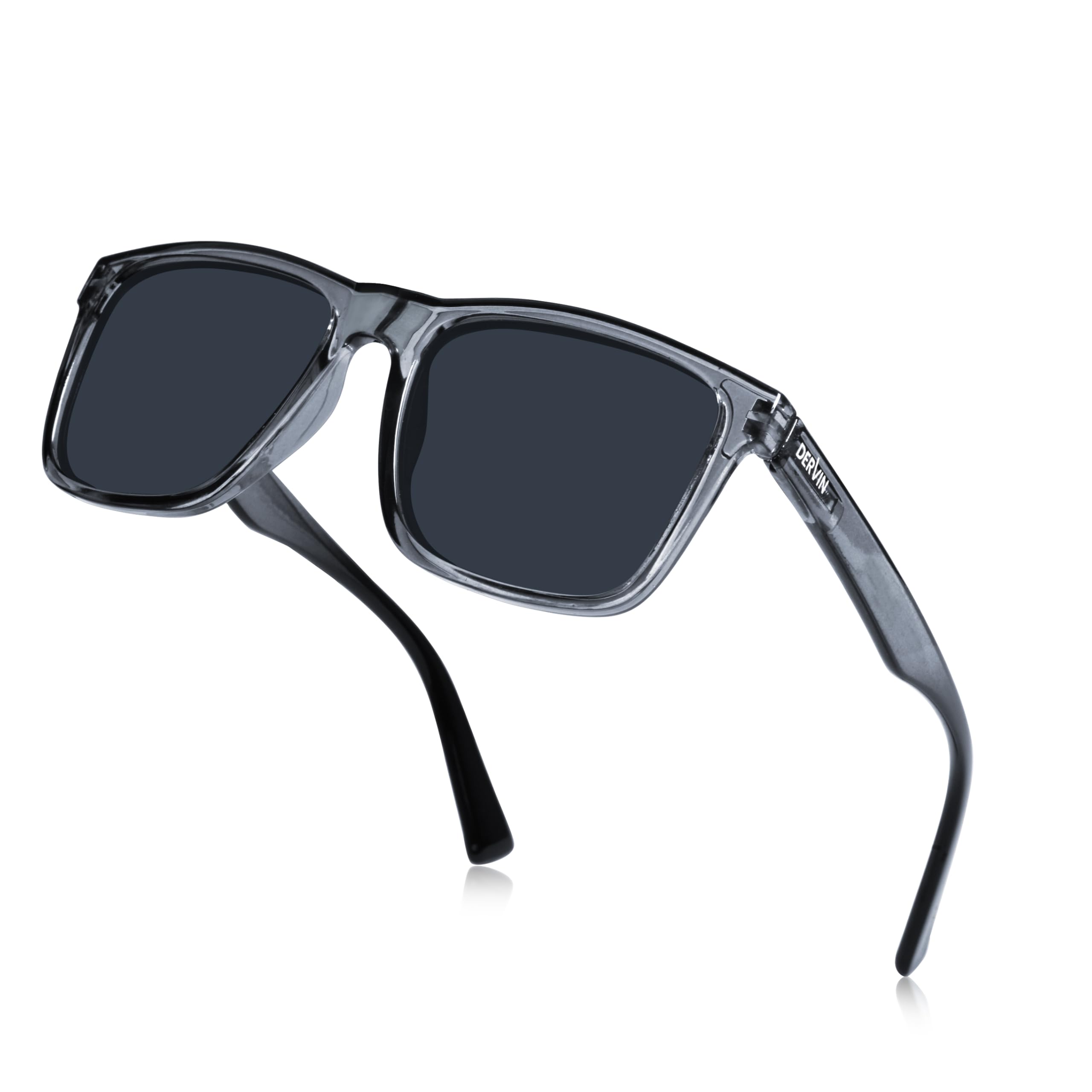 Dervin UV Protected Polarized Square Sunglasses for Men and Women (Grey) 2
