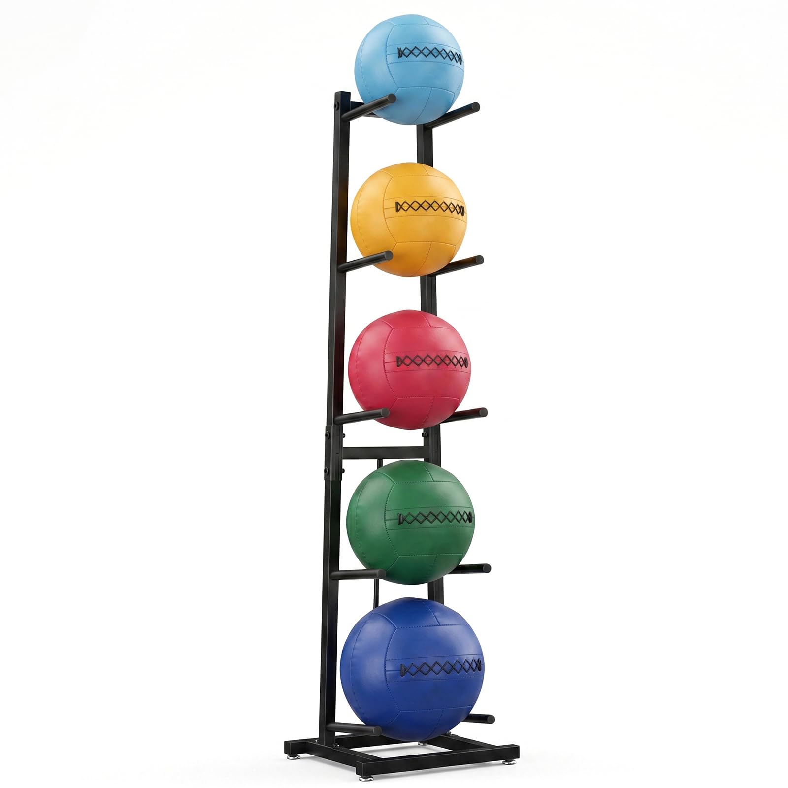 Tcatec Medicine Ball Rack Vertical Stand for Medicine Ball, 6 Balls Rack Capacity with Diameter Up to 11 inches, Perfect for Organized Gym, Fitness & Sports Storage