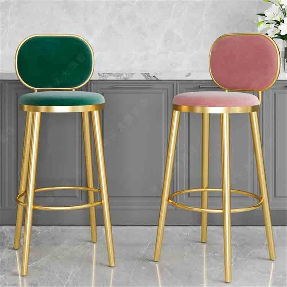 Taburete de Bar de Comedor Respaldo Taburete De Bar Sillas Mostrador Taburetes Altos(Pink)