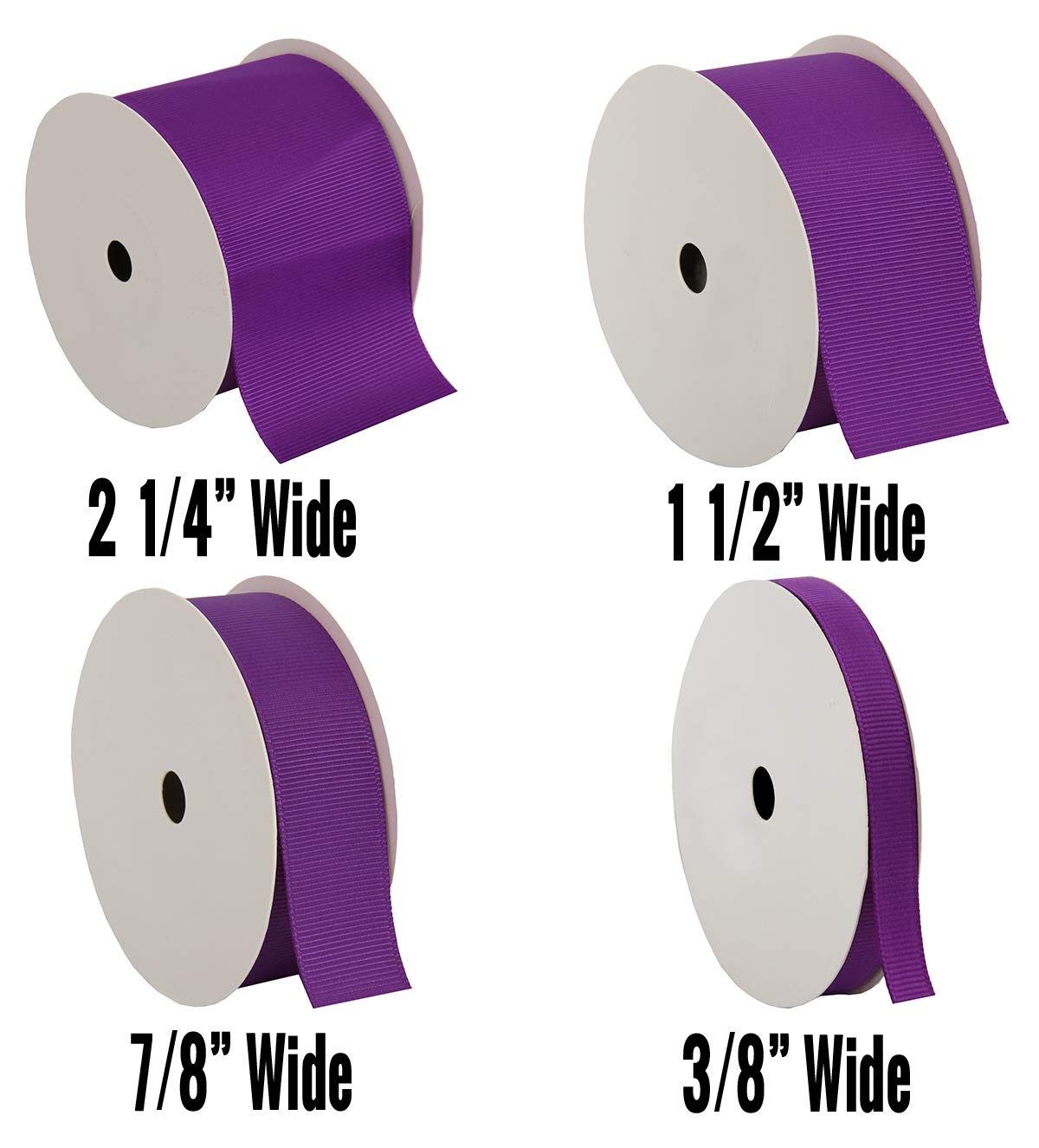 Threadart Grosgrain Ribbon Rolls - 10 yd Rolls - 4 Widths 25 Colors - Solid Colors Ribbed Pattern - for Bows, Decorations, Hair Clips, and More - 7/8