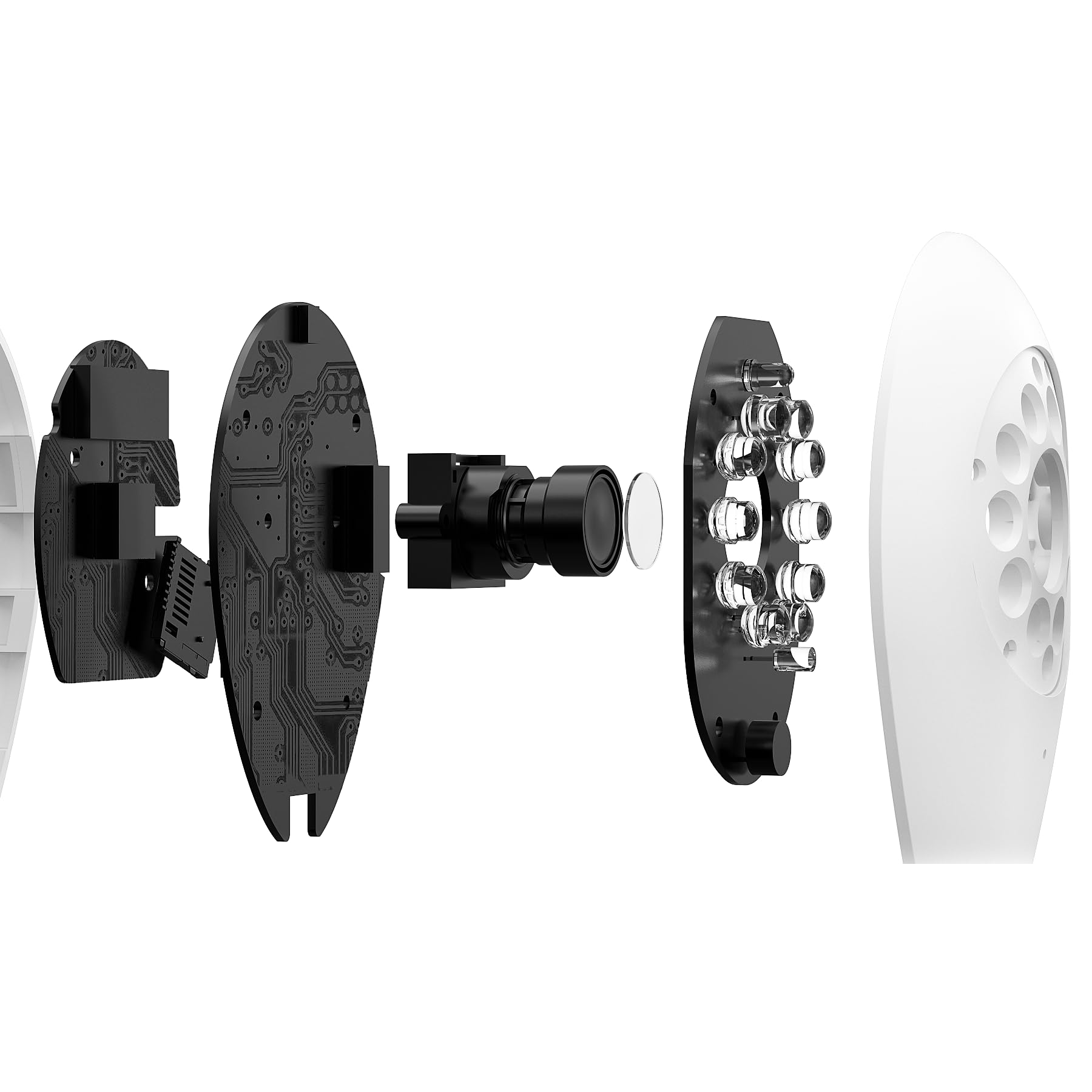 Pack de 3 Cámaras WiFi Interior HD, para la vigilancia de Toda la casa. Sin suscripción ni cuotas. Incluye Alimentadores y Cables USB.