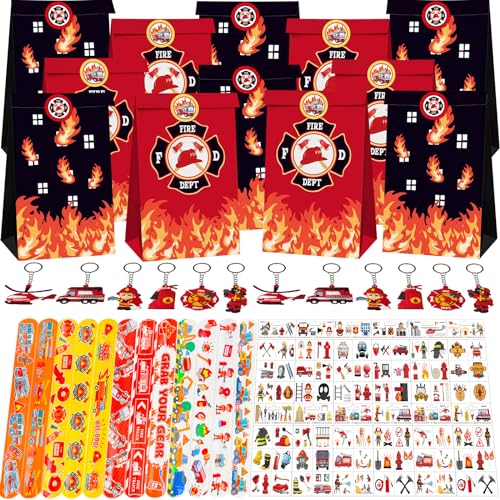 Pompieri Giveawa, Kit Festa Pompieri, PQKL-party Gadget Pompieri, Gadget Pompieri Compleanno Ragazzi Kit, Vigili del Fuoco per Bambini, Sacchetti Regalo per Pompiere Festa di Compleanno dei Bambini