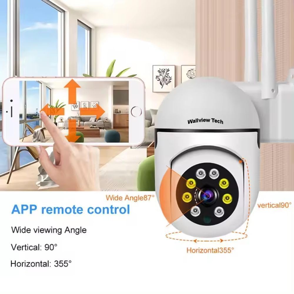 WALLVIEW TECH 3 MP FHD WiFi Indoor Mini Fox Ptz Security Camera with Color Night Vision, 360° Ptz Rotation, Motion Tracking, Two Way Audio and Multi Users View 1