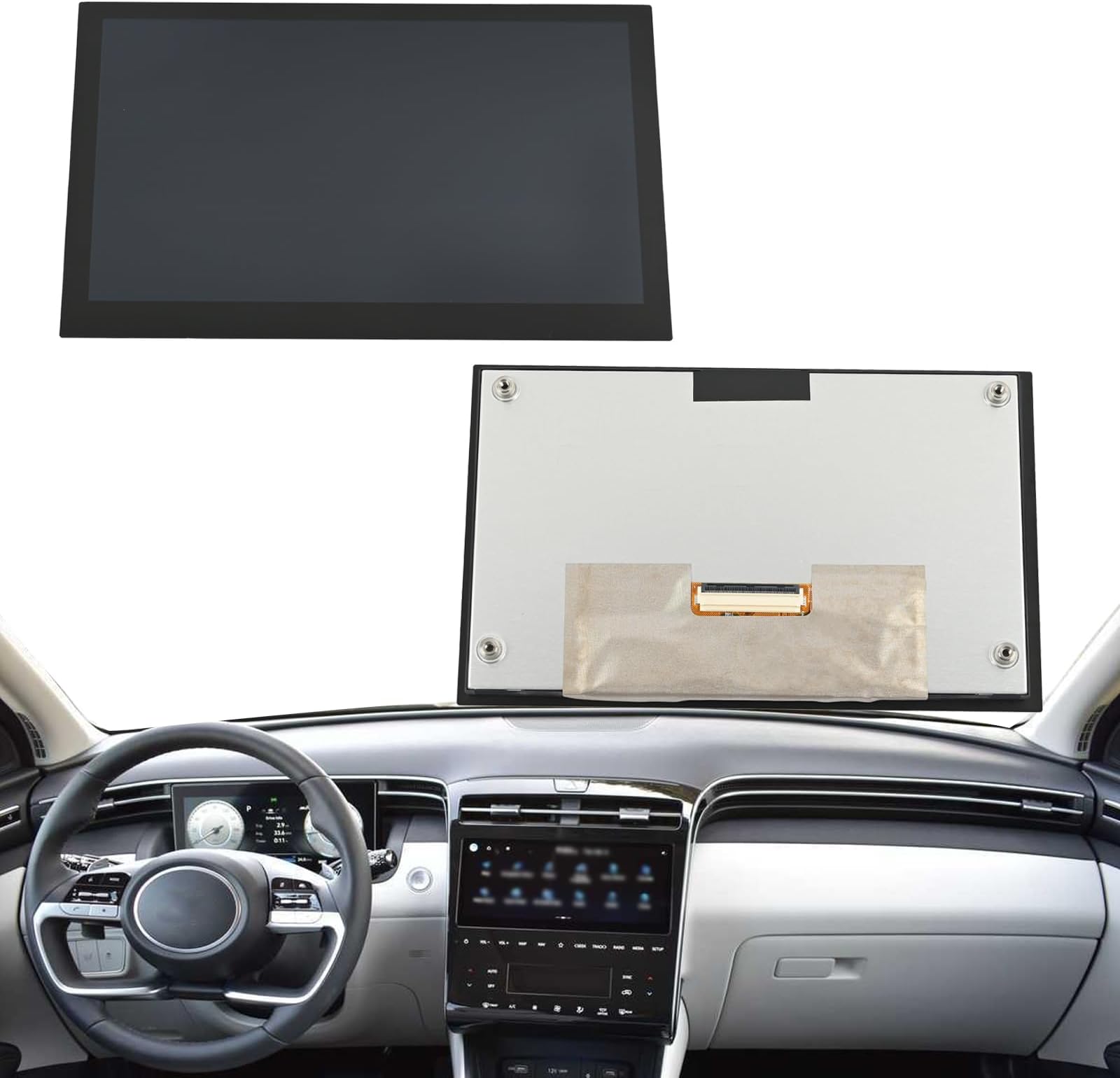 - 8" LCD Touch Screen Replace TDO-0797F00136 Compatible with Hyundai Tucson Santa Verna Solaris, Fit for KIA Sorento Seltos 2021 2022 2023 Digitizer Navigation Display LMB5F00136