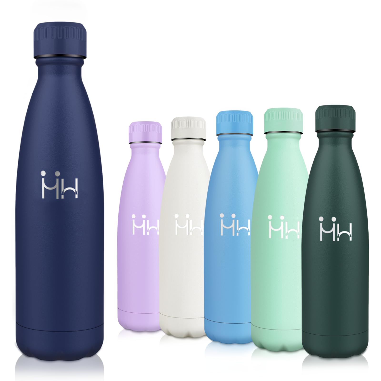 Motswedi Thermos Flask, 0.5 L, BPA-Free, Stainless Steel, Vacuum Insulated, Stainless Steel Drinking Bottle, Double-Walled, Water Bottle for School, Travel, Sports, Bike, Dark Blue