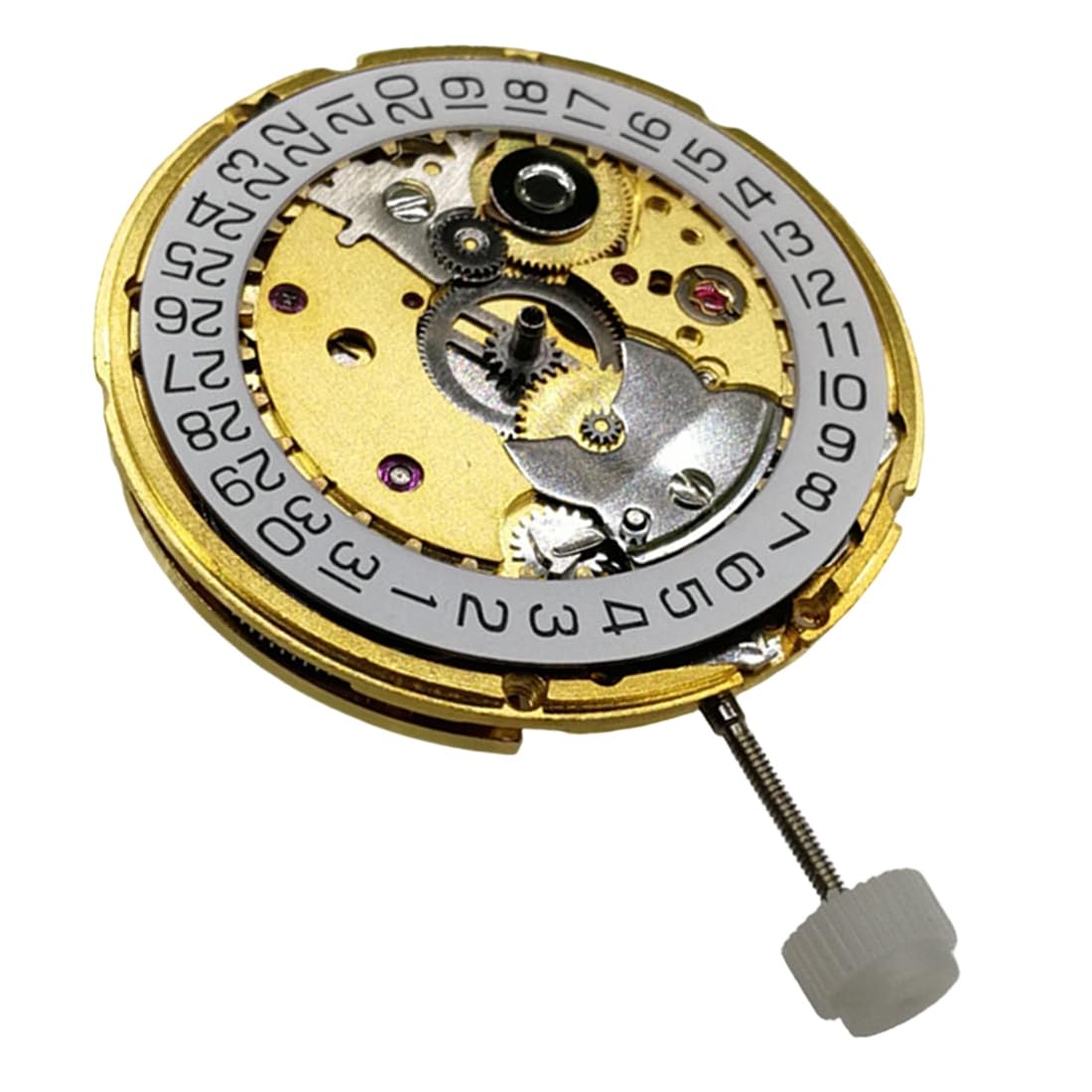 Mechaniczne części mechanizmu do zegarka automatycznego 2824-2, złoty/biały, pojedyncza data na 3 godzinie złoty