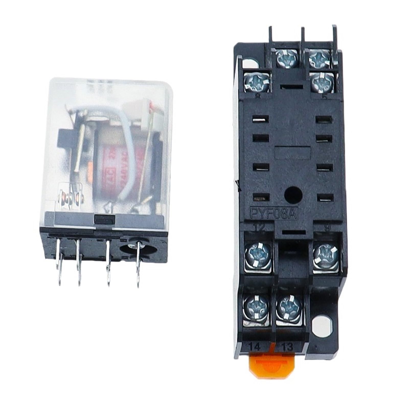 Juego de 5 bobinas de relé MY2P HH52P MY2NJ, micro mini relé con soporte de base de zócalo, CA 12 V, 24 V, 36 V, 48 V, 110 V, 220 V, 380 V(DC,220V)