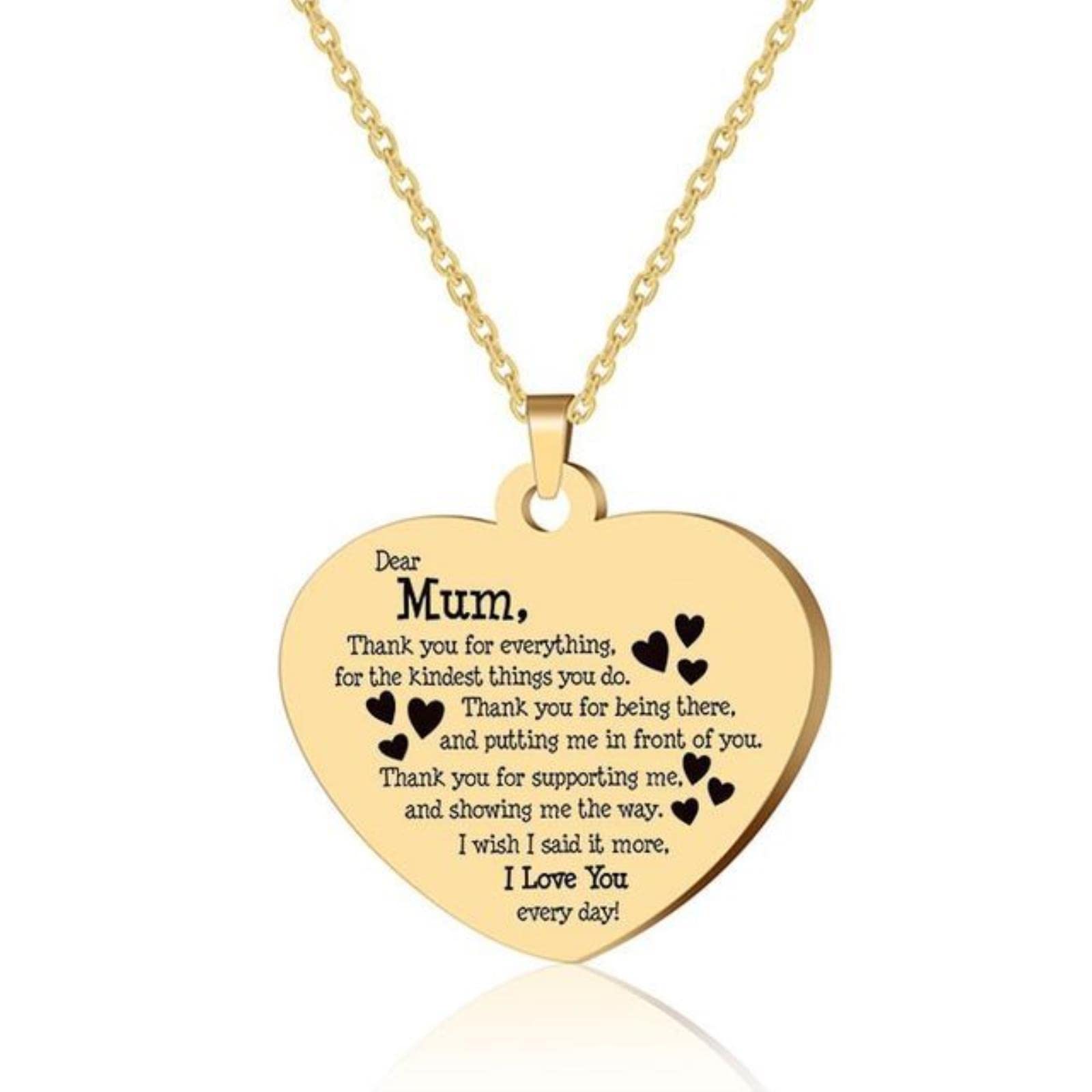 Laychen Gold Necklace Mum Thank You For Everything Necklace Gold Color Mom Mother Student Jewelry Accessories Fashion