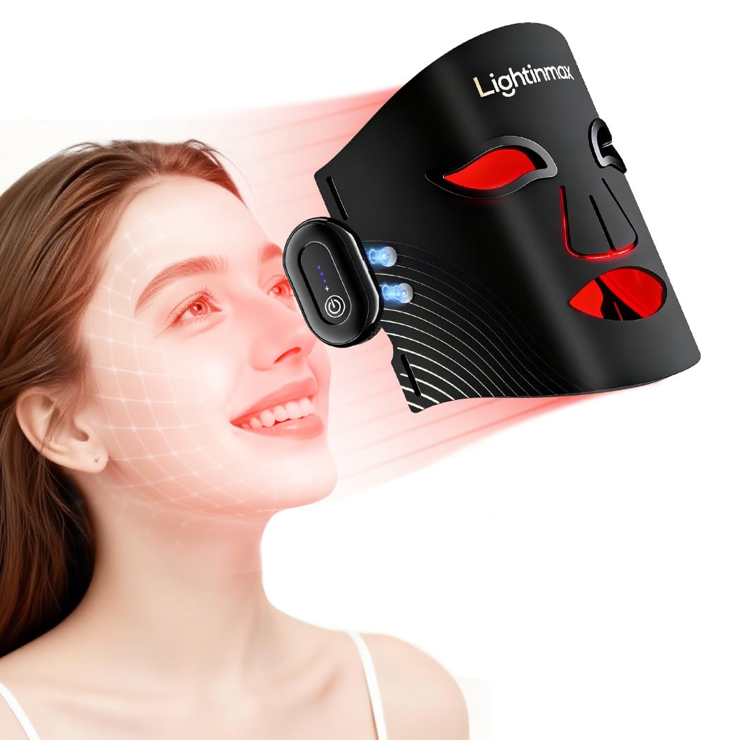 Red Light Therapy for Face Wireless 4 Modes LED with 850nm NIR 2 USB C Rechargeable Controllers Red