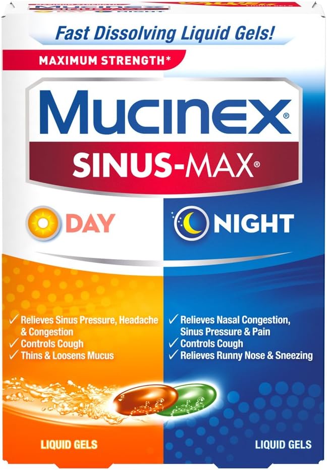 Sinus-Max Liquid Gels for Day and Night, 24 Count