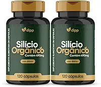Silício Orgânico Dipp 490mg 120 Cápsulas 2 Frascos - Suplemento Mineral para Beleza da Pele, Unhas e Cabelos