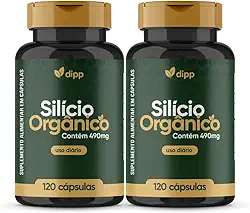 Silício Orgânico Dipp 490mg 120 Cápsulas 2 Frascos - Suplemento Mineral para Beleza da Pele, Unhas e Cabelos
