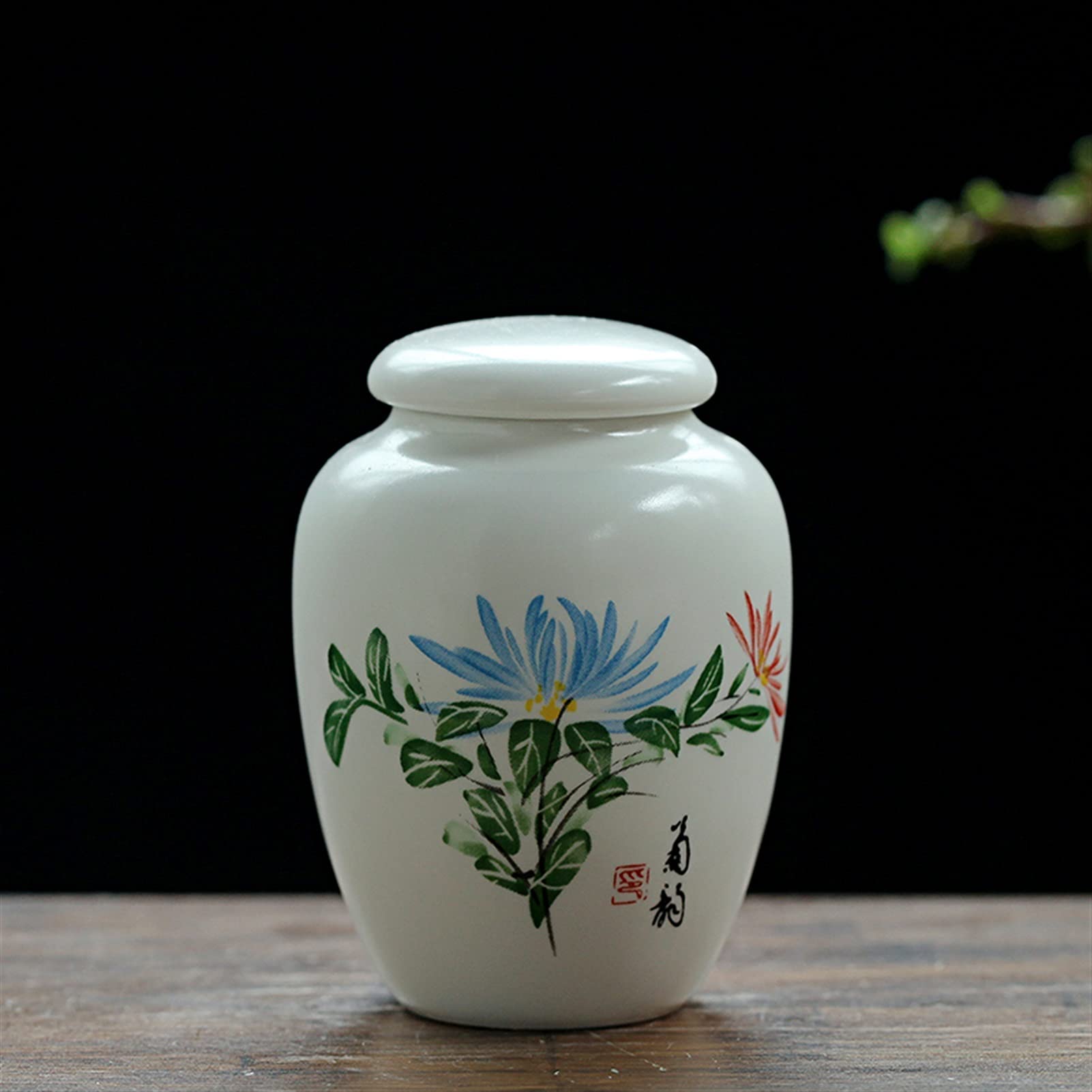JFGCTYHXY Pet urns, Ceramic Pet Cremation Urn Small Multicolor(10 Chrysanthemum)